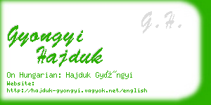 gyongyi hajduk business card